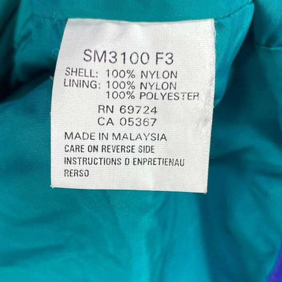 Vtg Columbia Jacket Mens Small Blue Quarter Zip Anorak Y2K Windbreaker Hooded - Picture 9 of 13